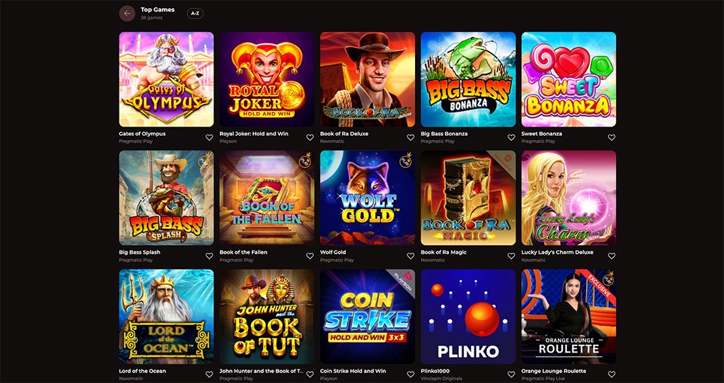 VinciSpin Casino Games